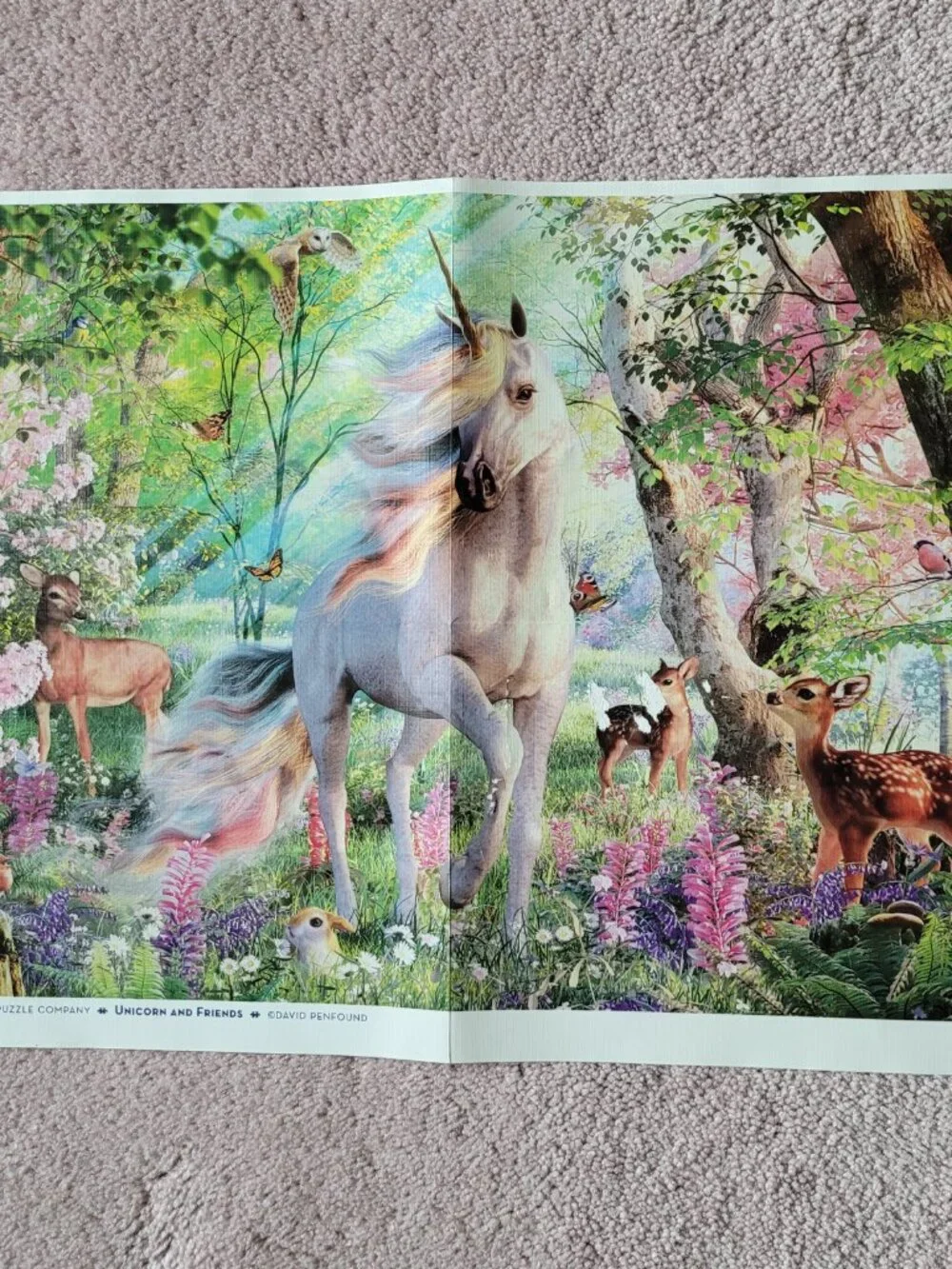 Cobble Hill 2000 Piece Random Cut Puzzle Unicorn and Friends By David Penfound